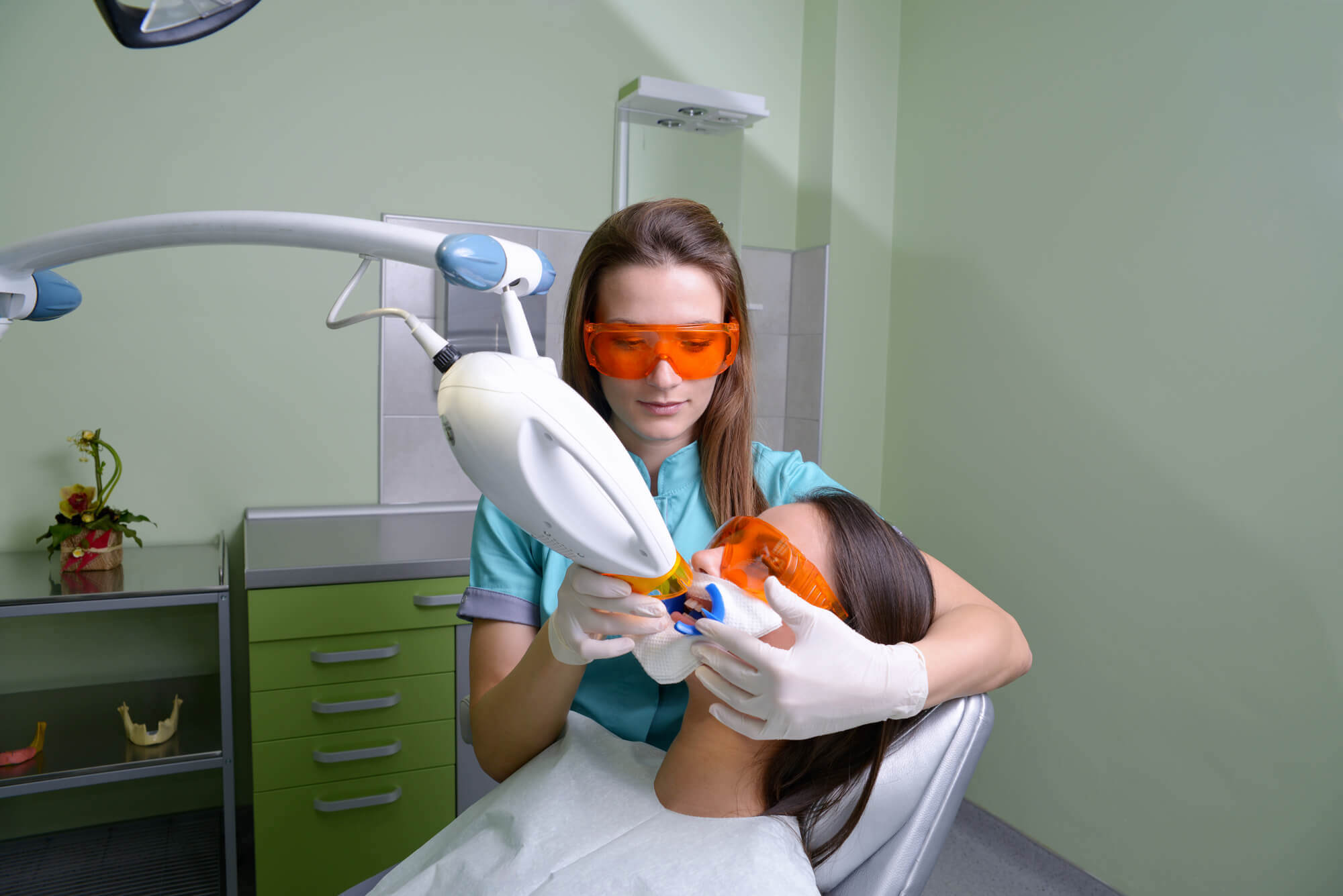 dentist and patient during Teeth Whitening in North Miami